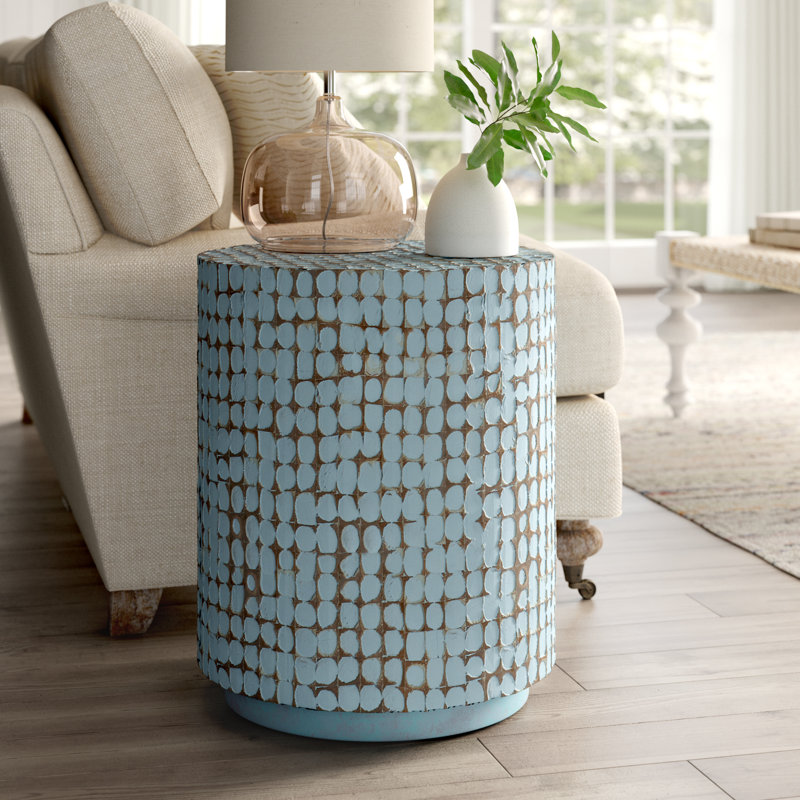 Beachcrest Home Sherlyn Solid Wood Drum End Table & Reviews Wayfair